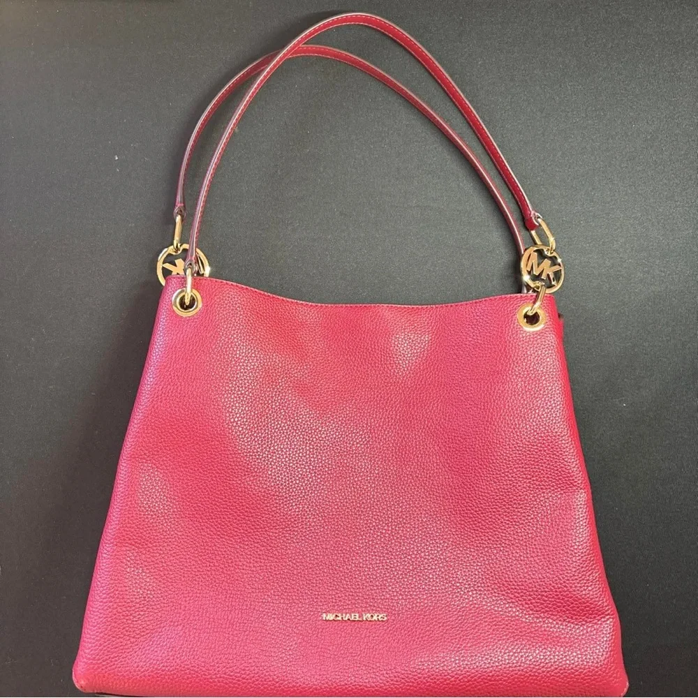 Michael Kors Red Leather Shoulder Bag Brand New - Picture 2 of 11